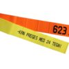 Product photo: KVIKK tie, orange and yellow. with printing